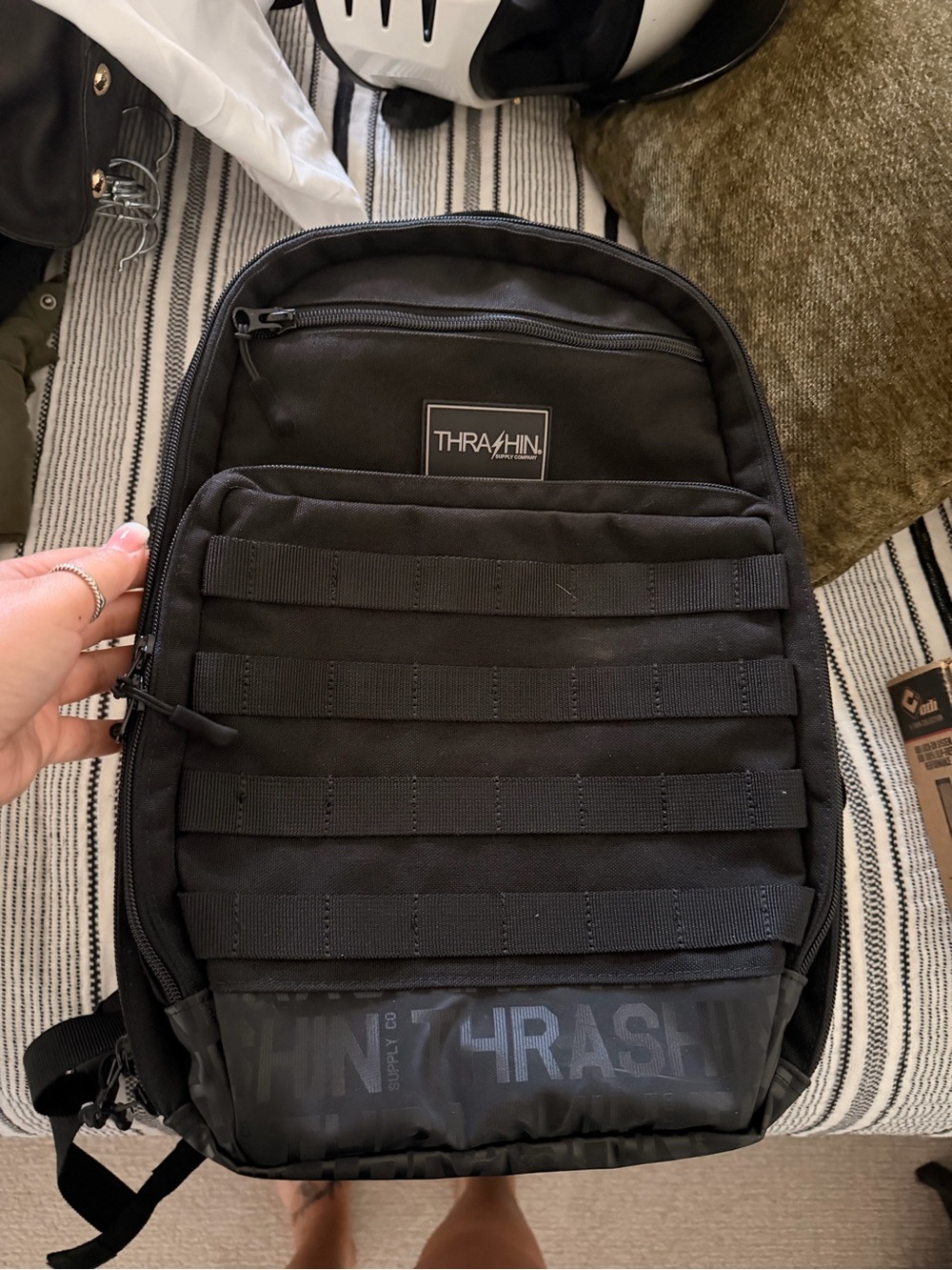 Thrashin Black Tactical Backpack - Men's Everyday Bag
